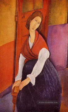  1919 - Jeanne Hébuterne vor einer Tür 1919 Amedeo Modigliani